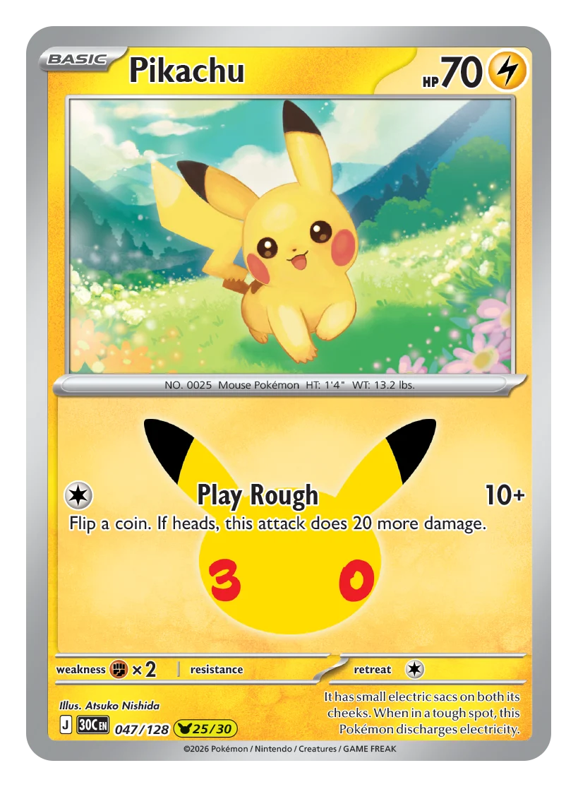 Pikachu 30th Celebration karta 047